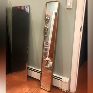 Horizontal Mirror with Gold Frame